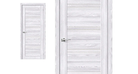 Межкомнатная дверь Браво Эко Шпон Браво-28 Riviera Ice, стекло Magic Fog