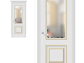 Межкомнатная дверь Браво Классико-33G-27 Virgin, стекло Magic Fog