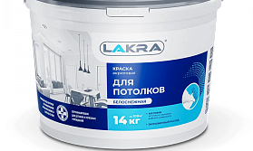 Краска акриловая для потолков ЛАКРА, белоснежная, 3 кг