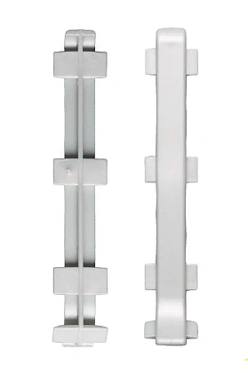 Соединитель Русский профиль из алюминия для алюминиевого плинтуса 40мм, серебро матовое