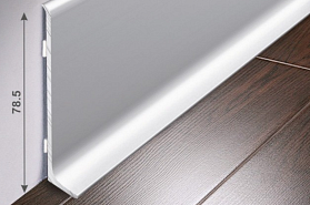 Алюминиевый напольный плинтус Bonkeel 78,5х11,2х2500 мм, серебро, 1 м.п.