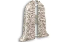 Торцевая заглушка (пара) для плинтуса Идеал Классик-70, К-П70-Тп 229 Дуб латте, 70 мм