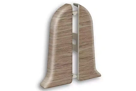 Торцевая заглушка (пара) для плинтуса Идеал Классик-85, К-П85-Тп 211 Дуб Рустик, 85мм