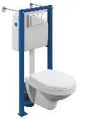 Комплект Cersanit DELFI TPL Инсталляция Cersanit VECTOR кнопка ENTER пластик белый